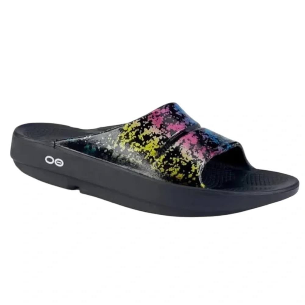 OOFOS OOahh Limited 80’s Arcade Slip On Slide Sandals Women’s Sz 10/Men’s Sz 8 - Picture 2 of 10